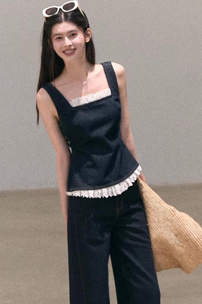 Sun-Kissed Floral Denim Set-Up