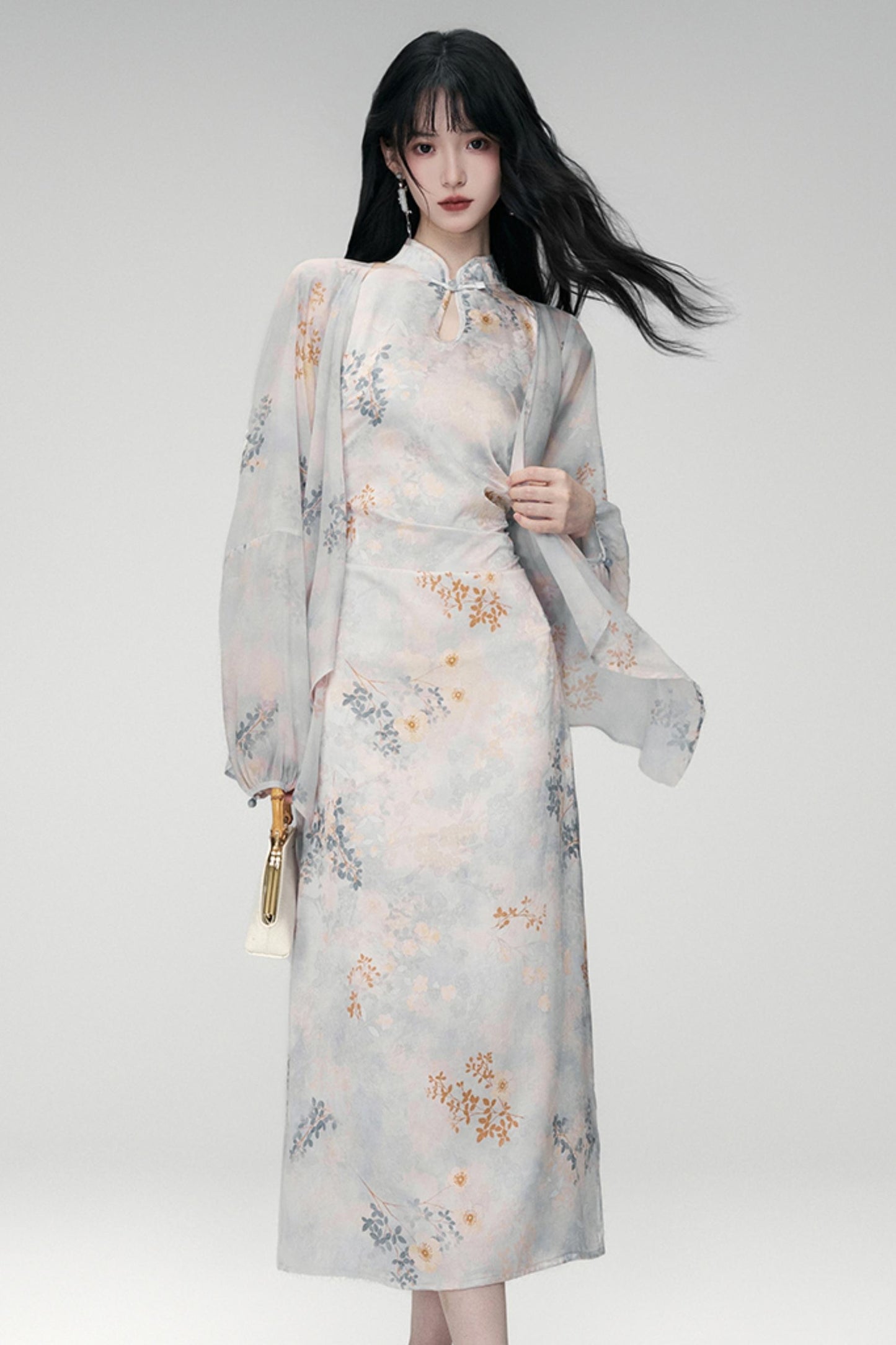 Sun Jacquard Cardigan Dress Set