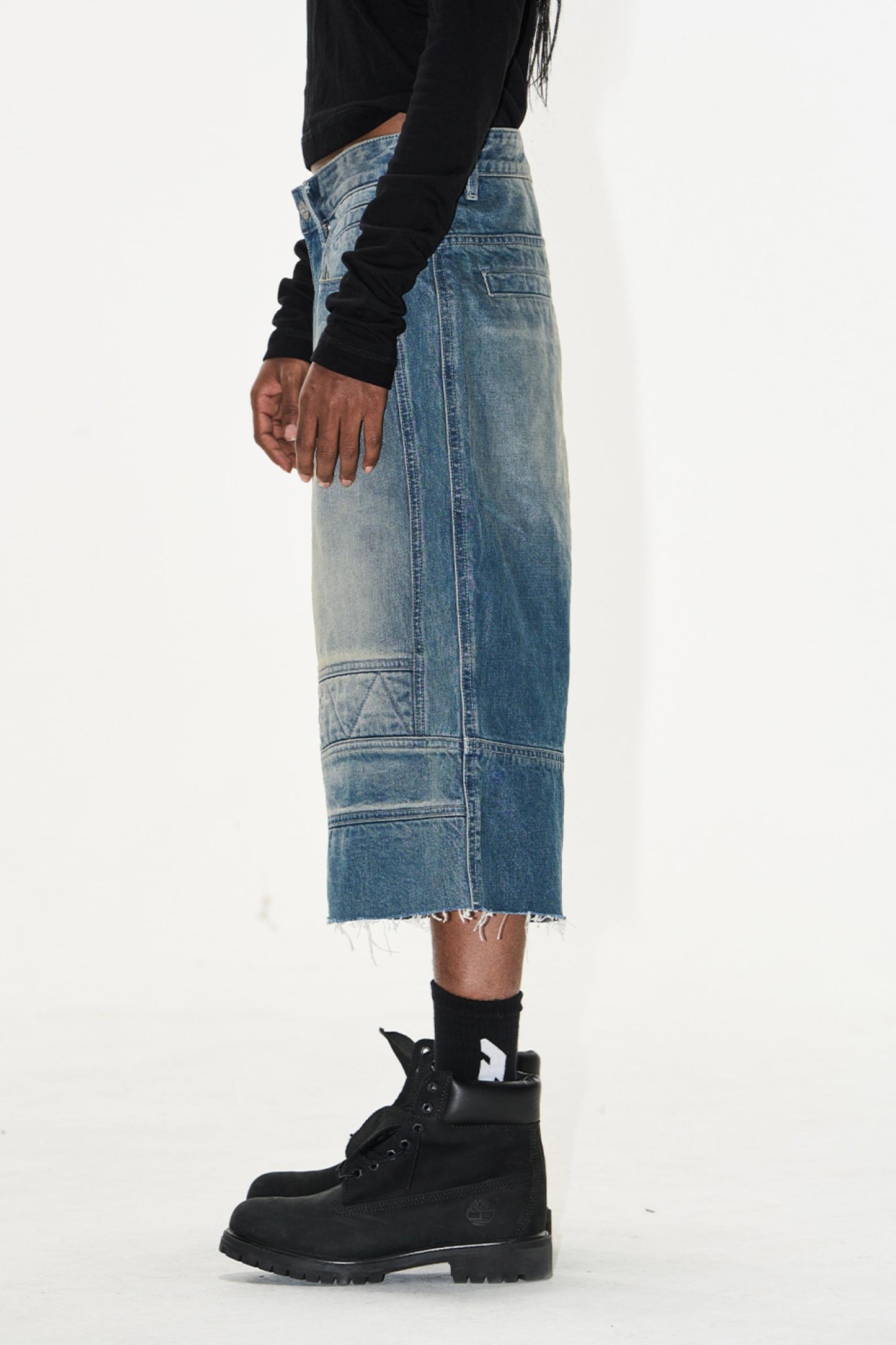 Distressed Raw-Hem Shorts