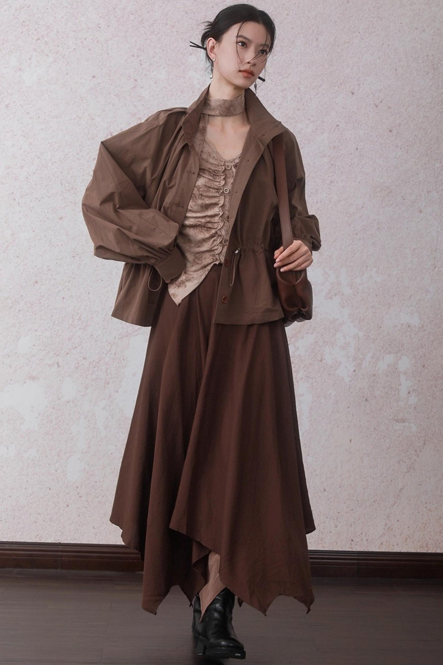 Matte Apricot V-Neck Knitted Top