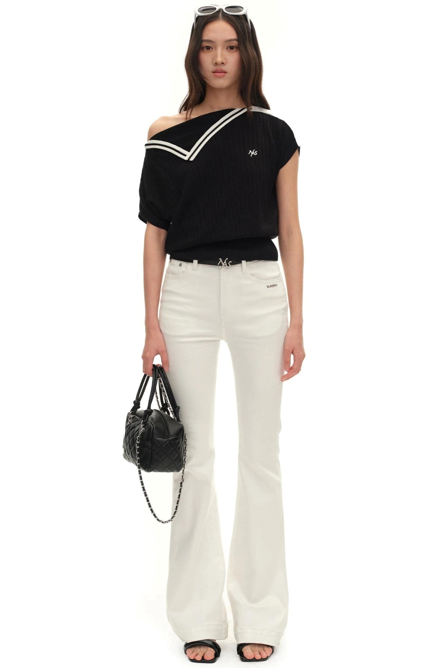 Acetate Wool Asymmetrical Top