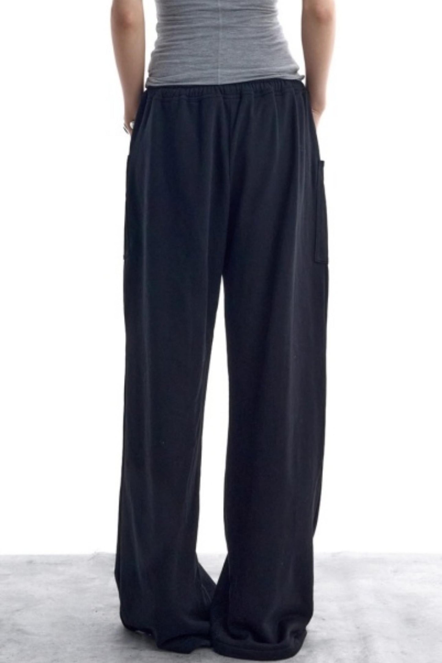 Double-Layer Black Sweatpants