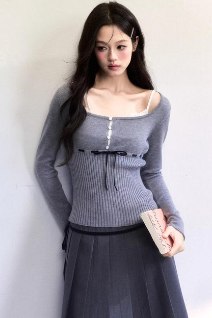 Morning Cherry Ribbon Knit Top