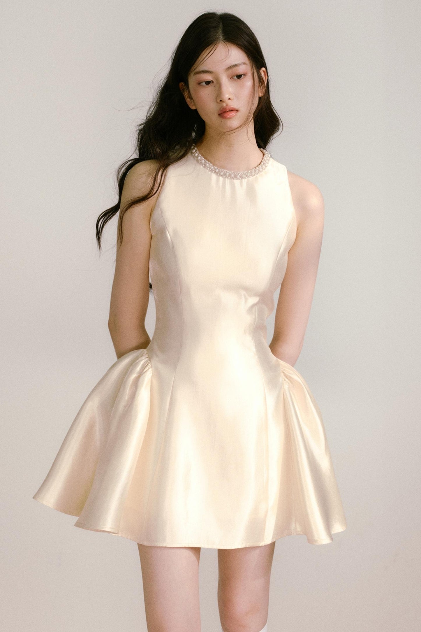 Satin Pearl Princess Dress