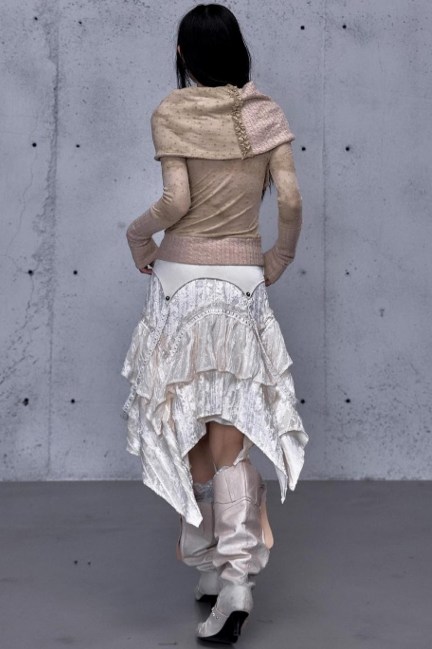 Retro Velvet Lace Skirt