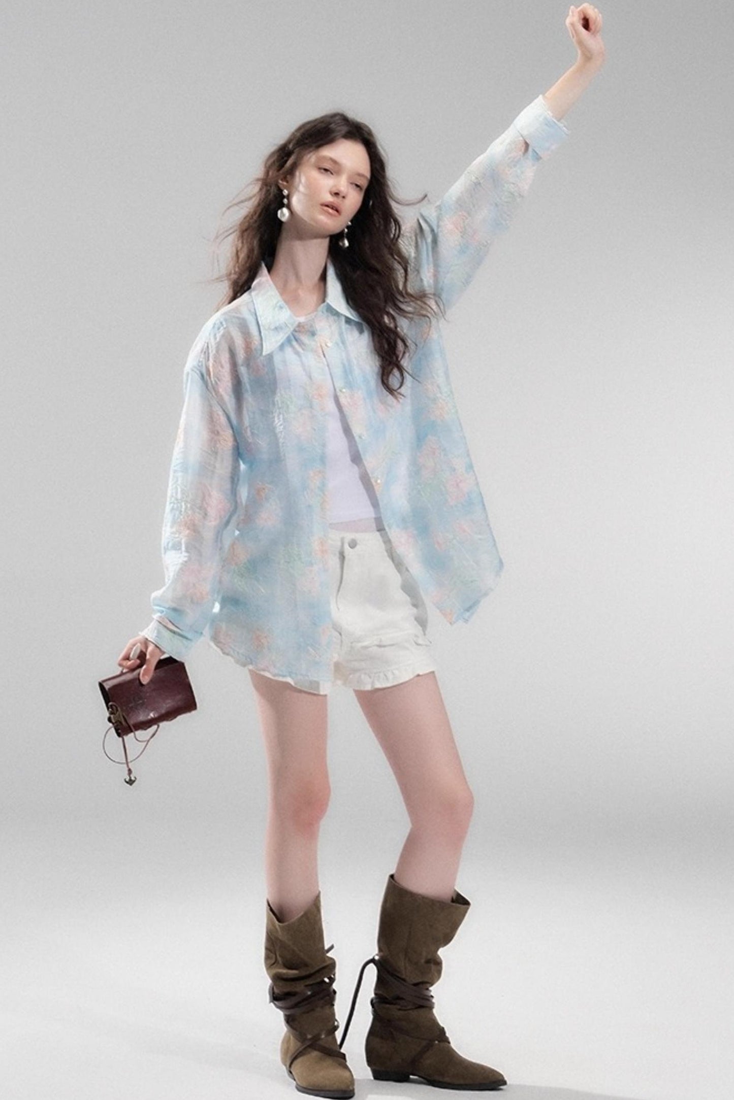 Resort Sunscreen Embroidery Shirt