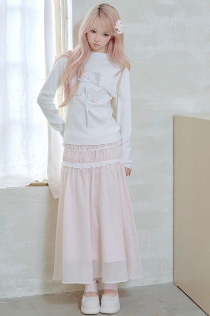 Lamb Bow Embroidered Sweater