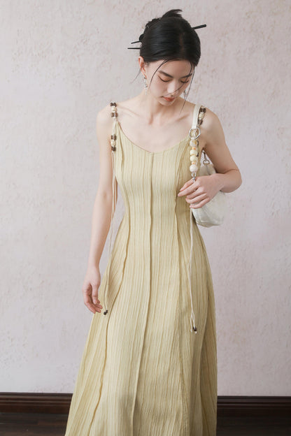 Summer Pleated Halter Dress