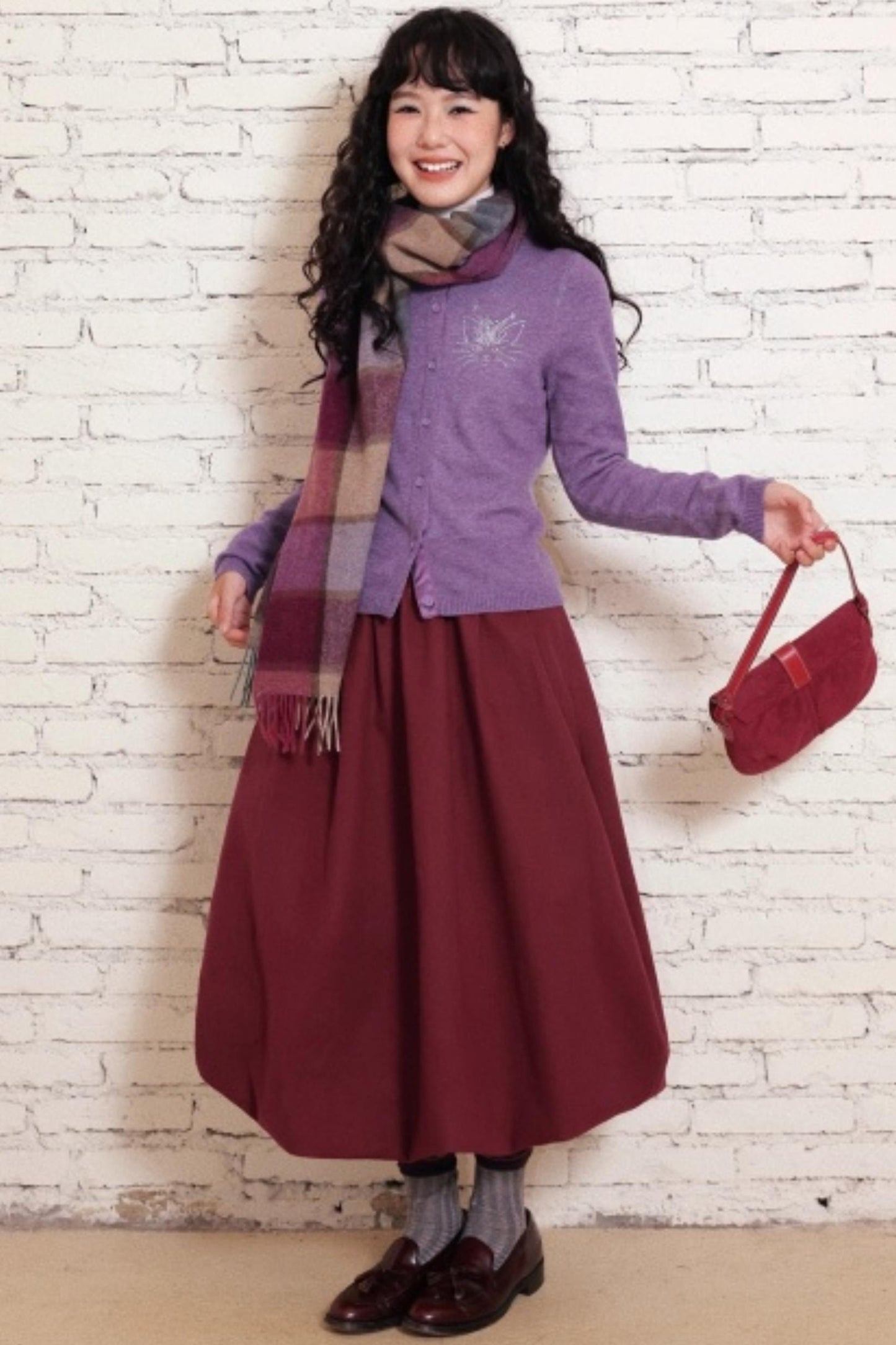 Velvet Knit Midi Skirt