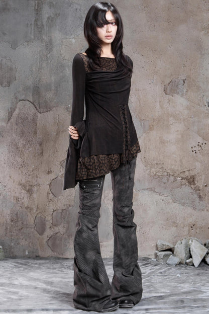 Knitted Contrast Patchwork Top