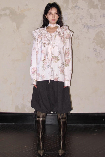 Three-Dimensional Wool Drawstring Pants