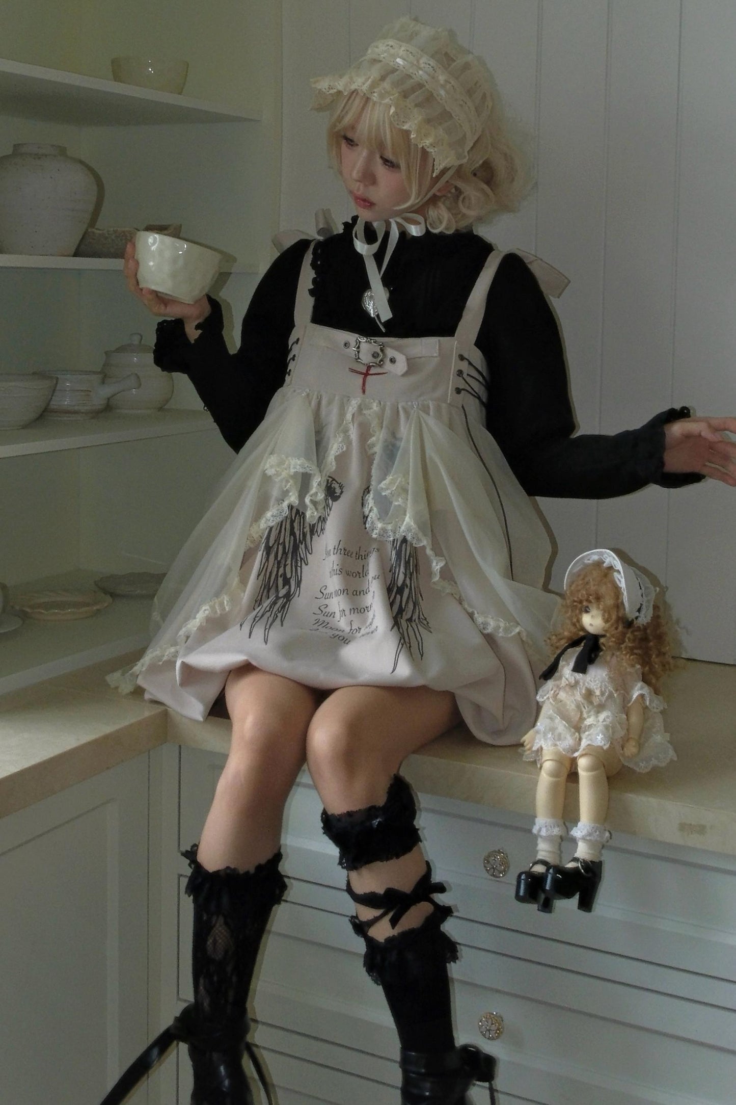 Cross Wing Mesh Doll Dress