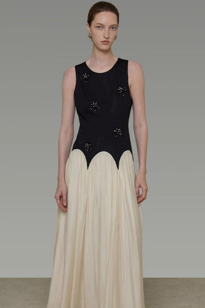 Color Clash Beaded Summer Dress