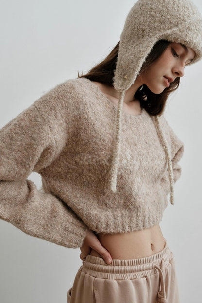 Light Luxury Wool Jacquard Sweater