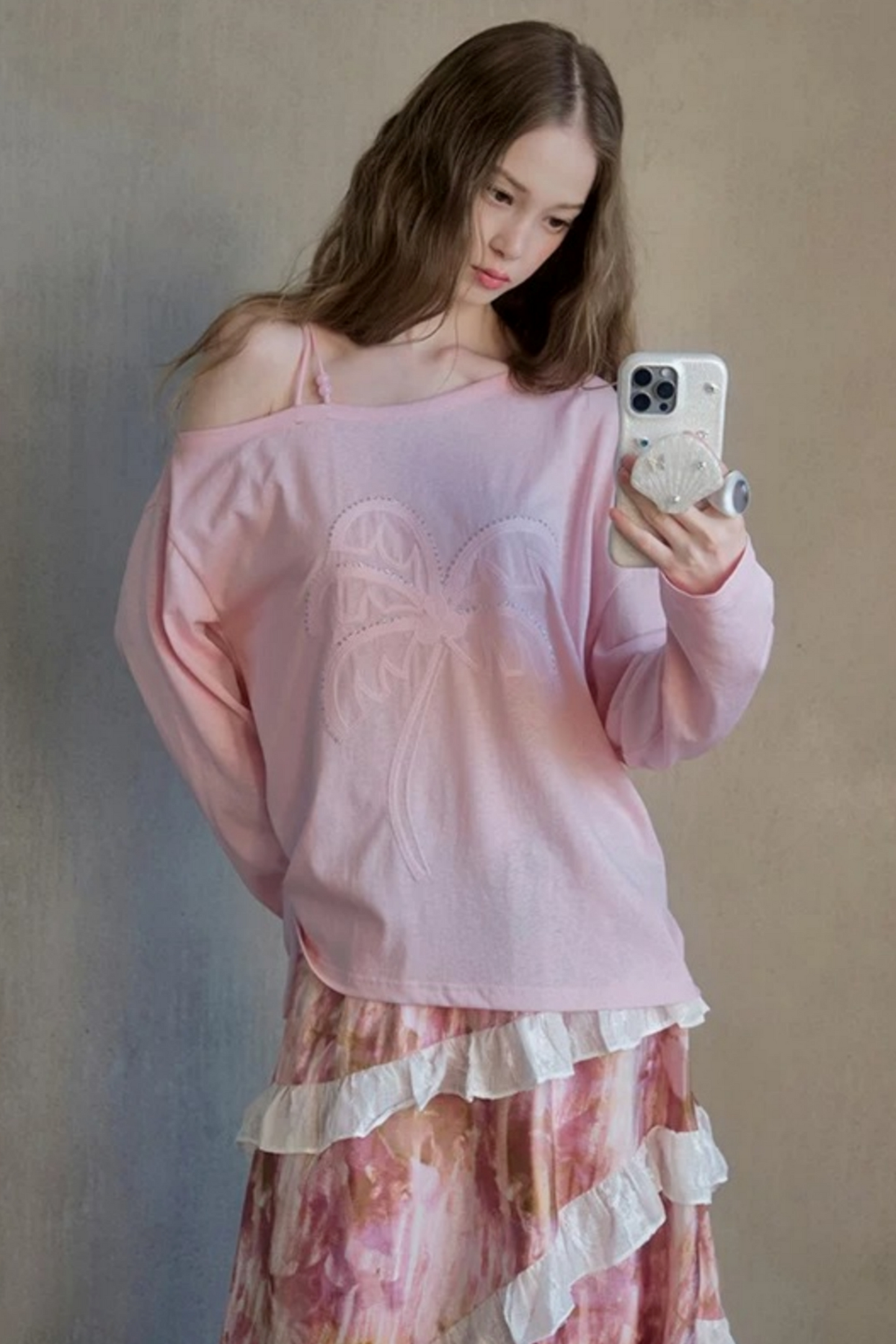 Sequin Embroidery Off-Shoulder Set-Up