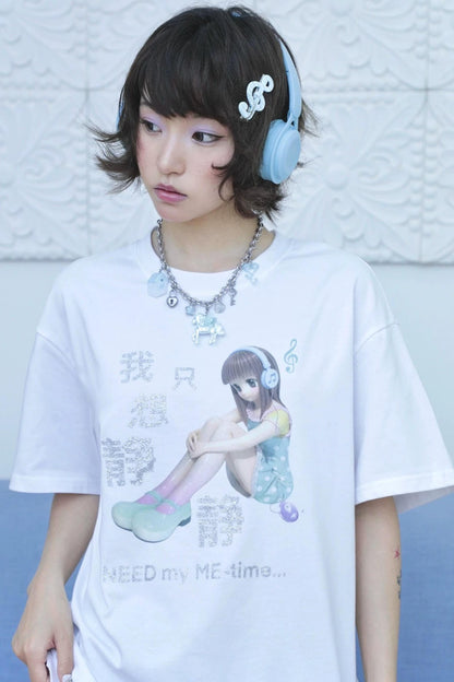 Weißes T-Shirt mit Glitzer-Schrift
