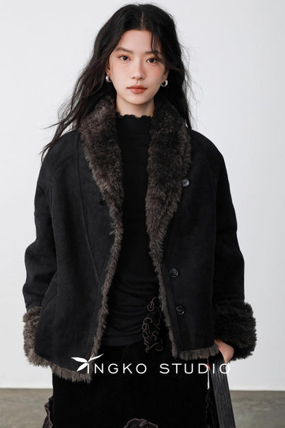 Black Velvet Suede Jacket