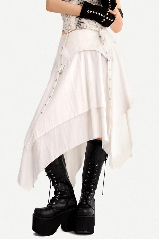Patchwork Irregular A-Line Skirt