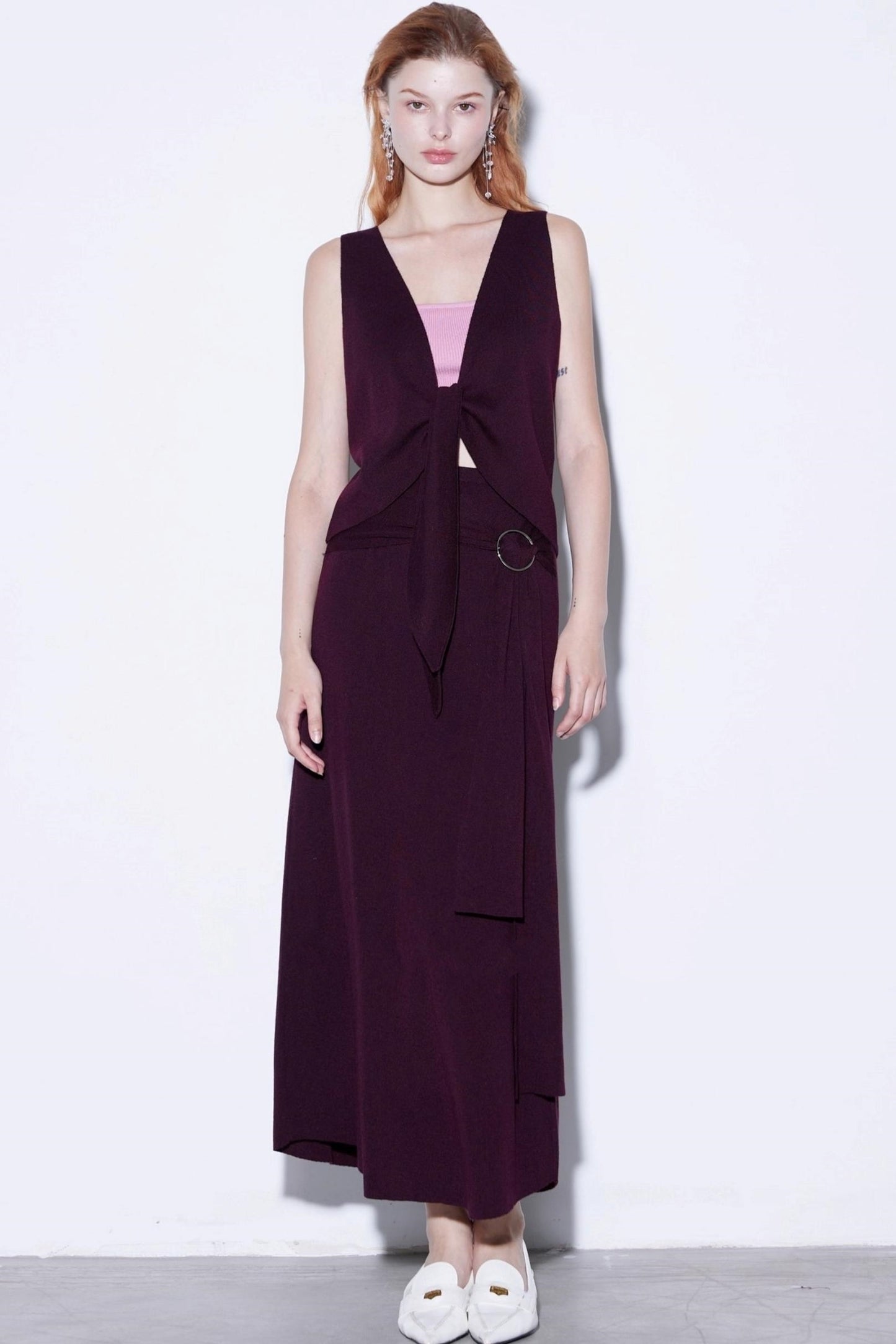 Autumn Basulan V-Neck Vest Set-Up