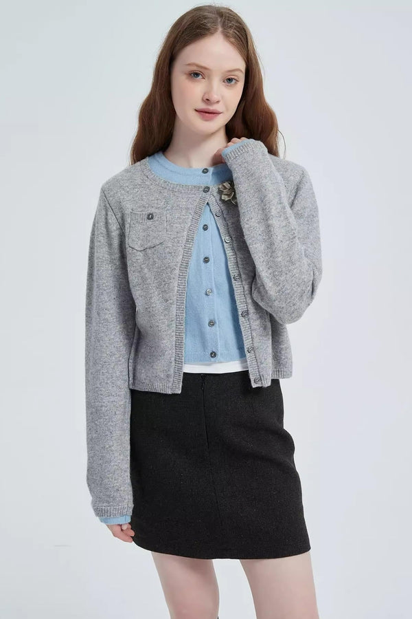 Fake Two Piece Loose Knit Cardigan