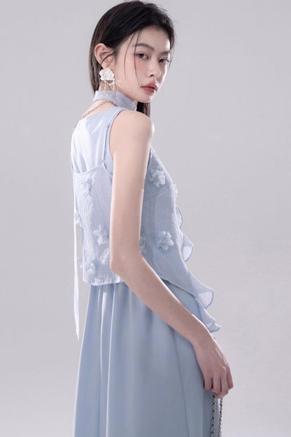 Floral Embroidered Cardigan Dress Set