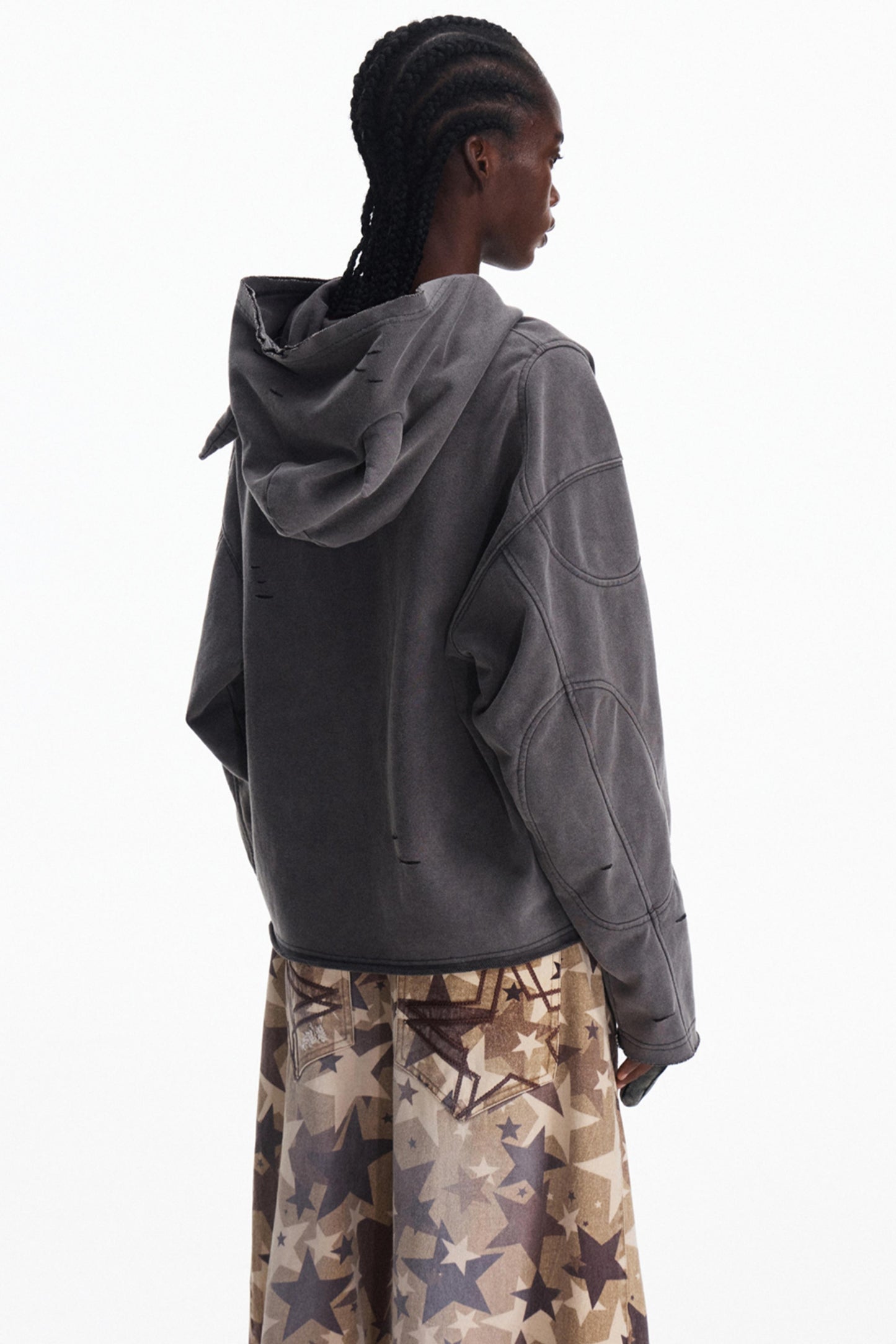 Stir-Fry Grey Hooded Top