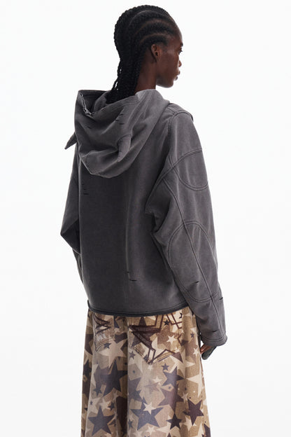 Stir-Fry Grey Hooded Top