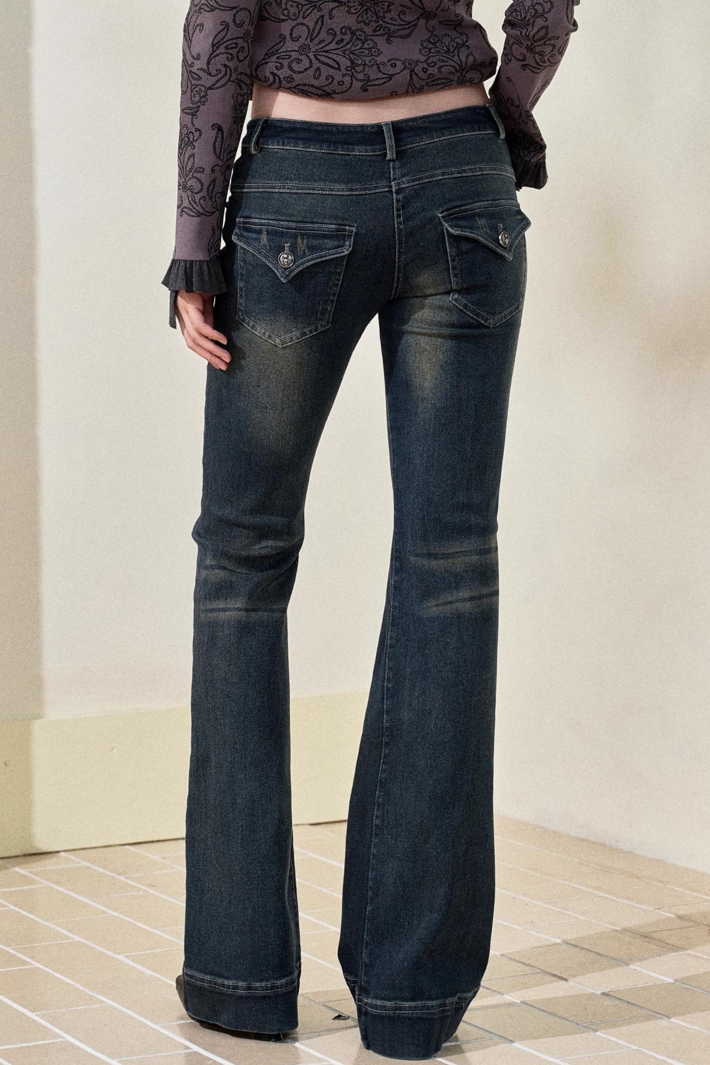 Blue Vintage Slim Denim Trousers