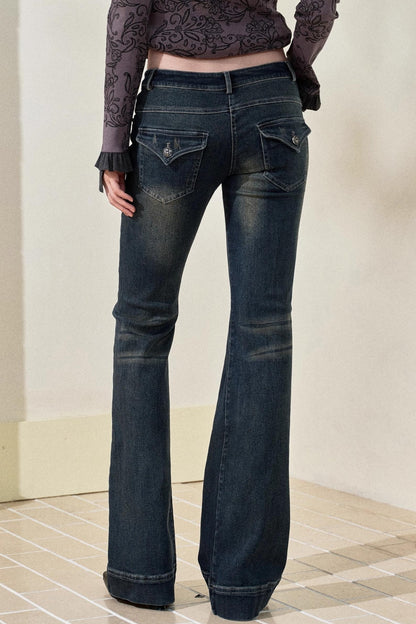 Blue Vintage Slim Denim Trousers