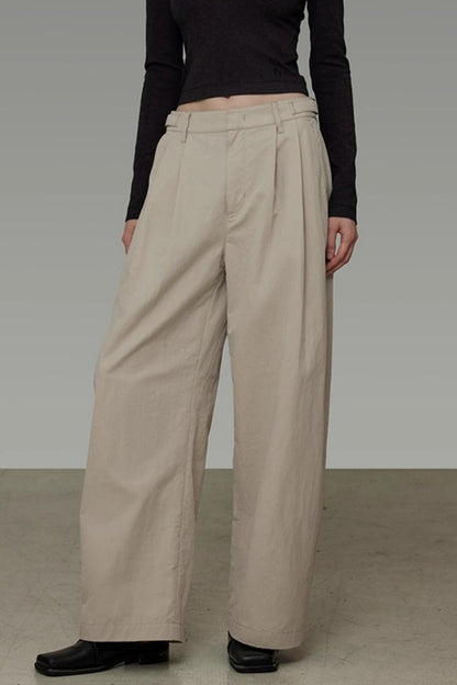 Autumn Drape Wide-Leg Pants