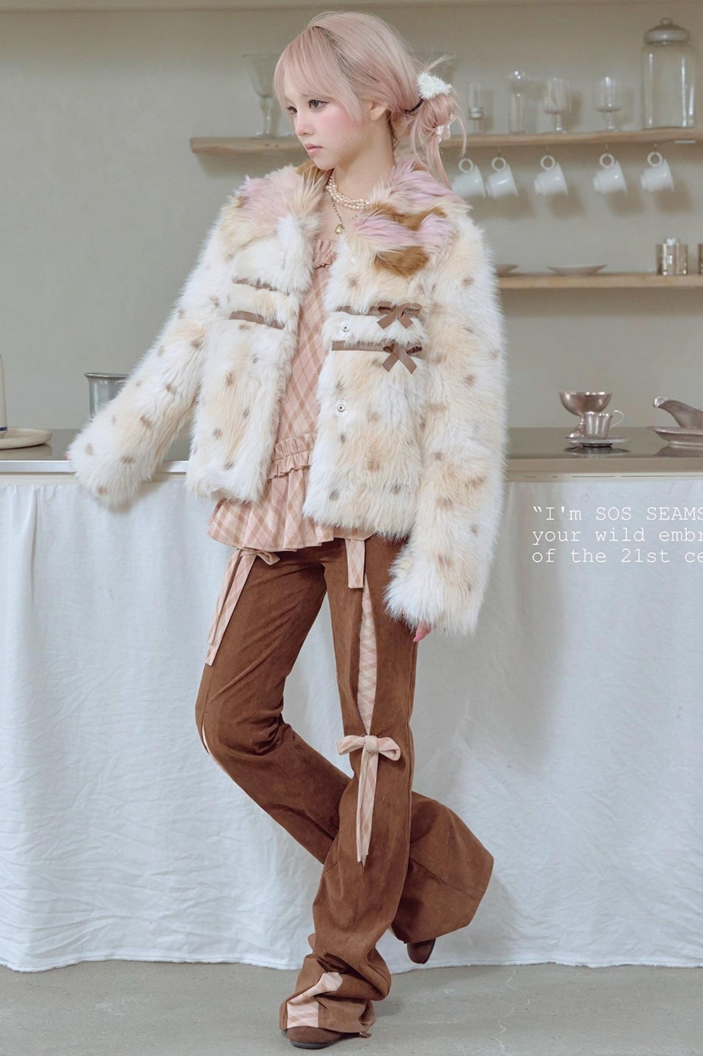 Corduroy Patchwork Flared Pants