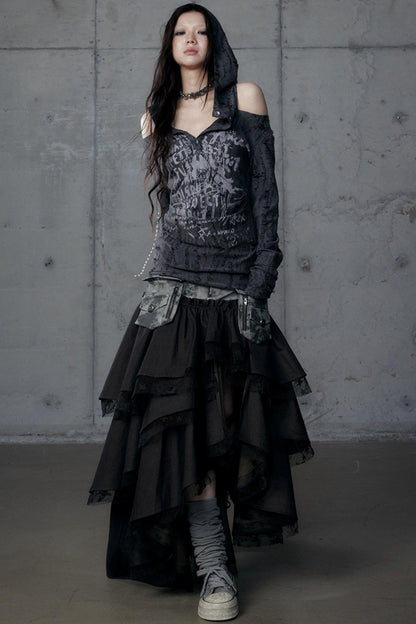Vintage Punk Hooded Top