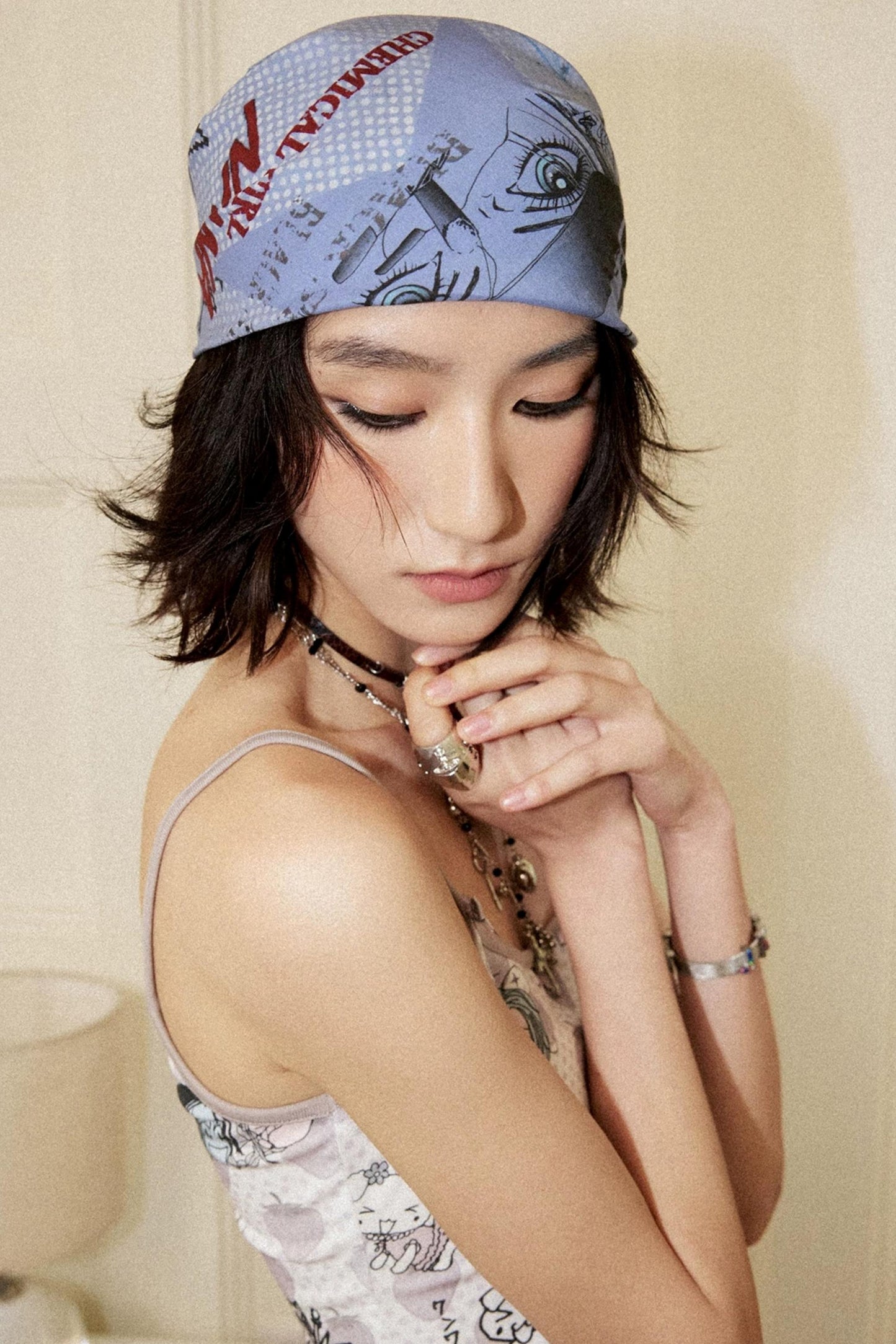 Multi-Color Silk Portrait Scarf