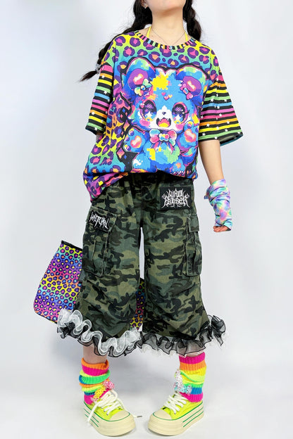 Rainbow Color Cotton Loose T-shirt