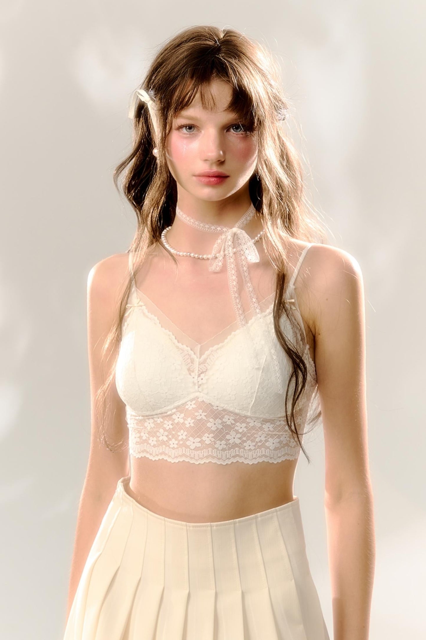 Lace Belt Suspender Bra