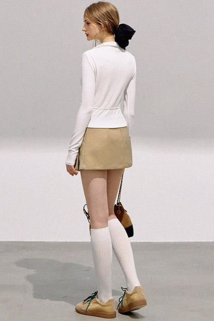 Mint Asymmetrical Button Knitwear