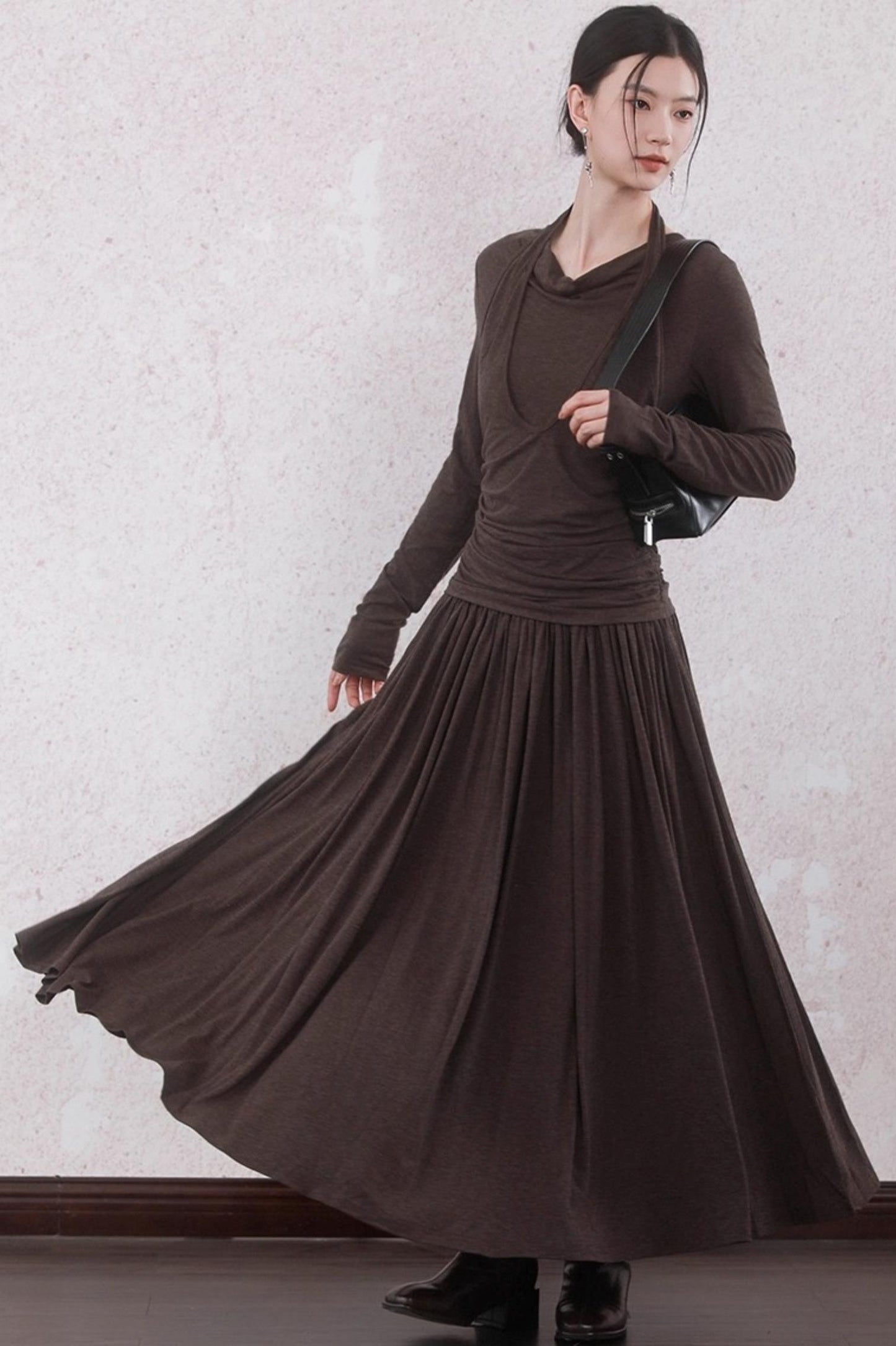 Latte Brown Wool Dress