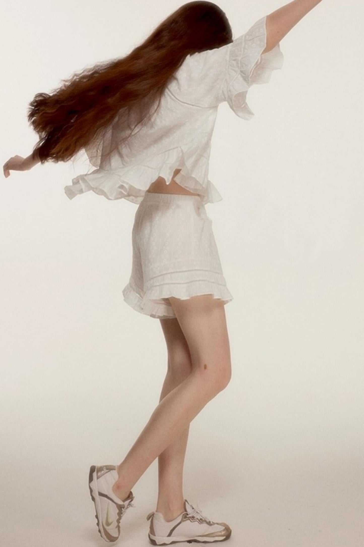 Noisy Flowers Embroidered Shirt Shorts Set-Up