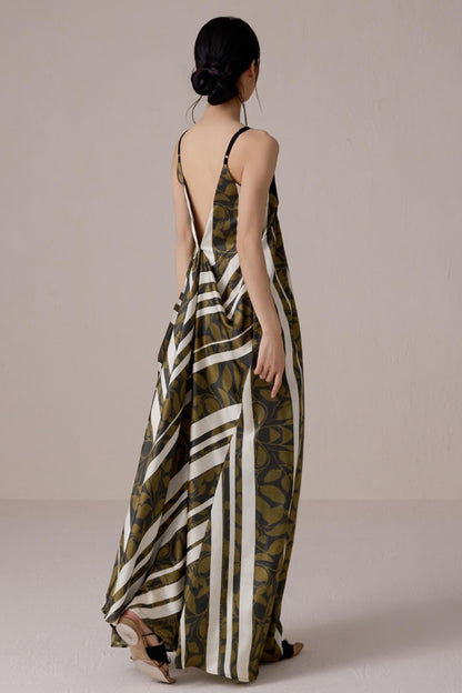 Striped V-Neck Dress