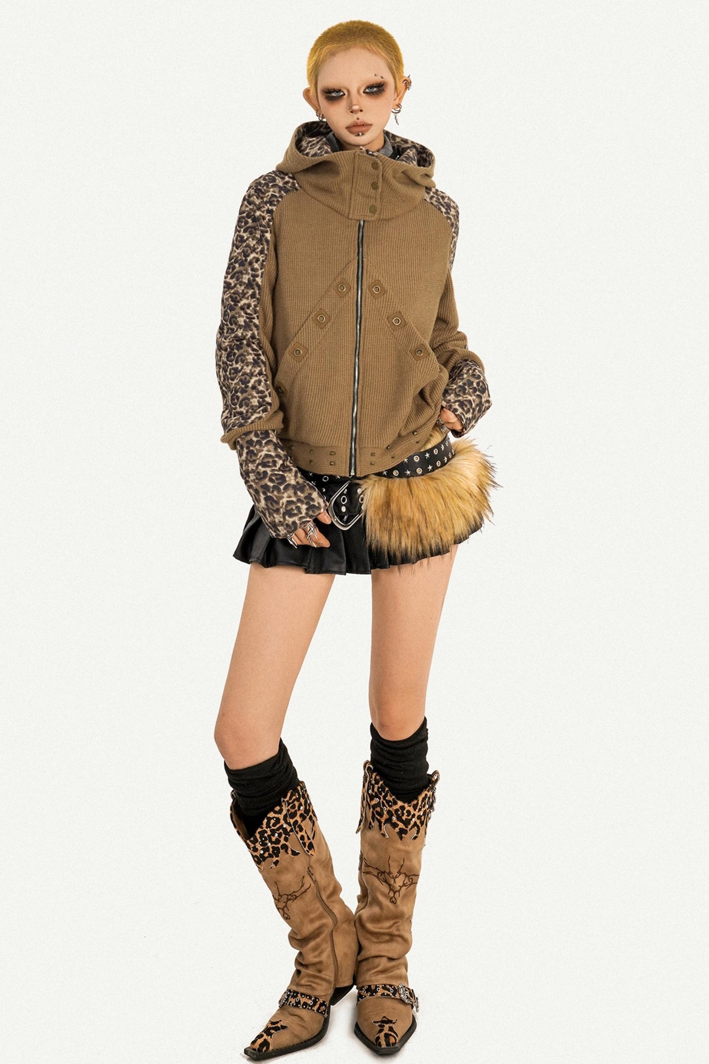 Leopard Patchwork Jacket