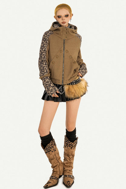 Leopard Patchwork Jacket