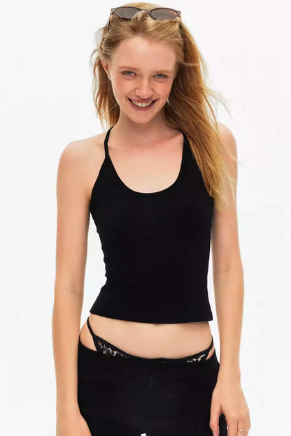 Slimming black elastic vest for daily outfit