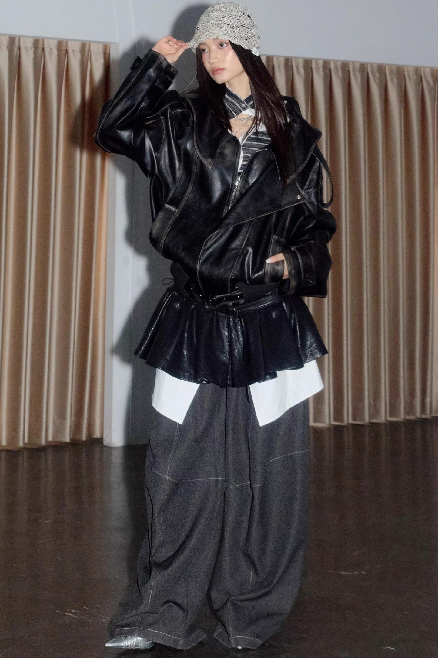 Nomadic PU Leather Puffy Skirt