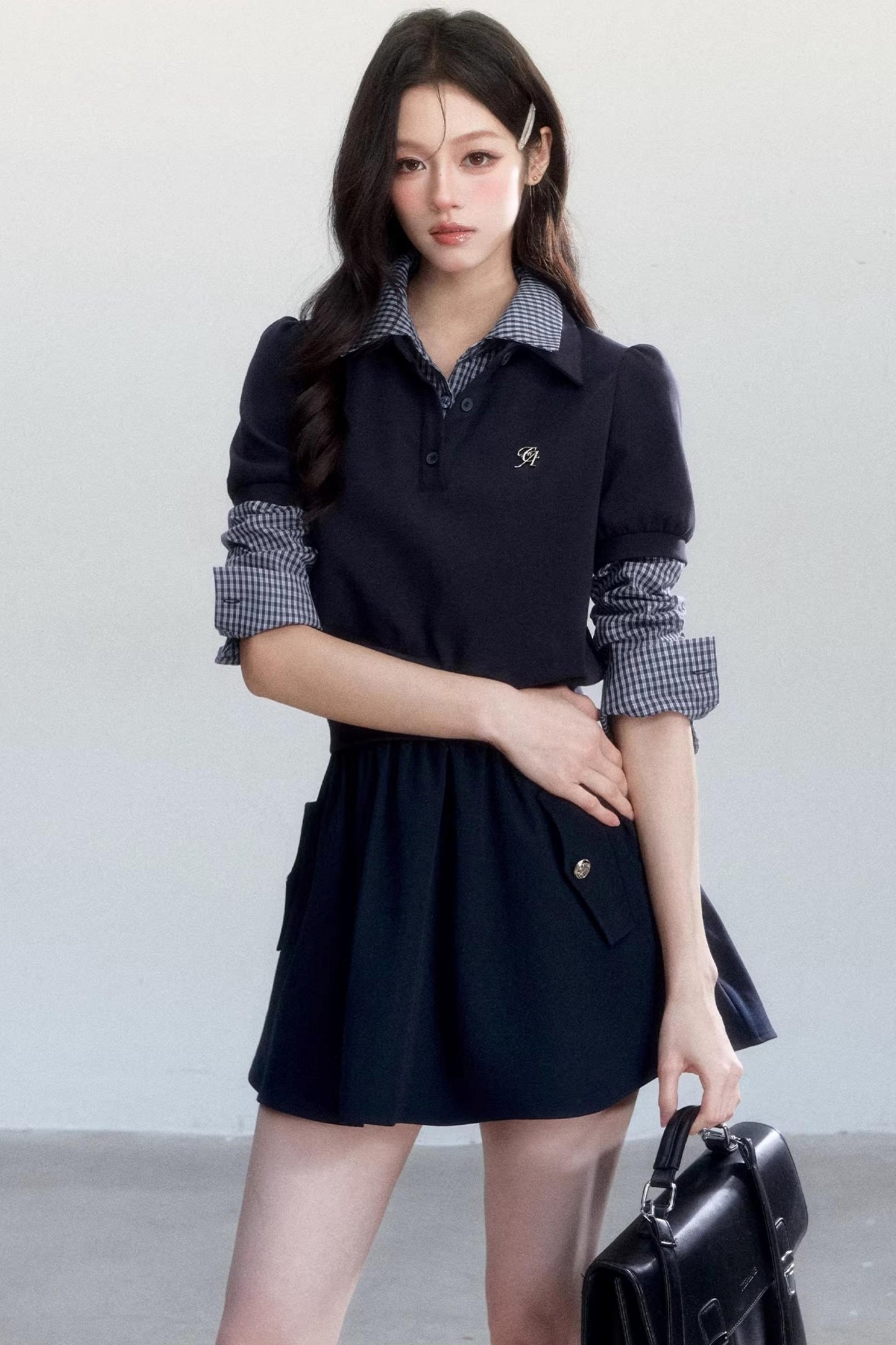 Vintage Plaid Two-Piece Top