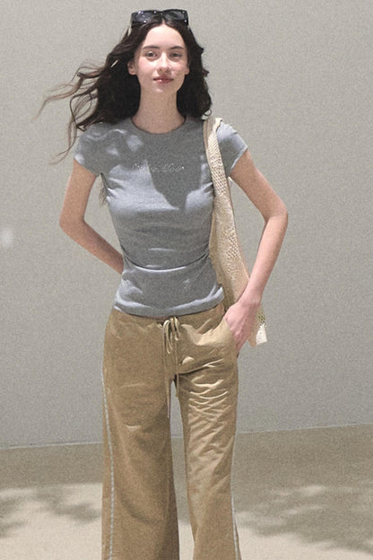 Copper Tencel Wide-Leg Pants