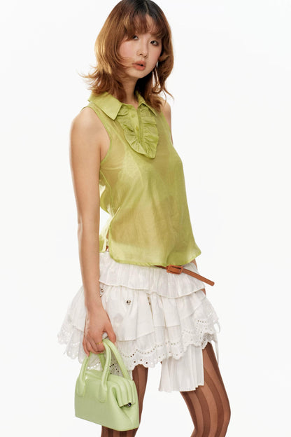 Fruit Green Lace Vest