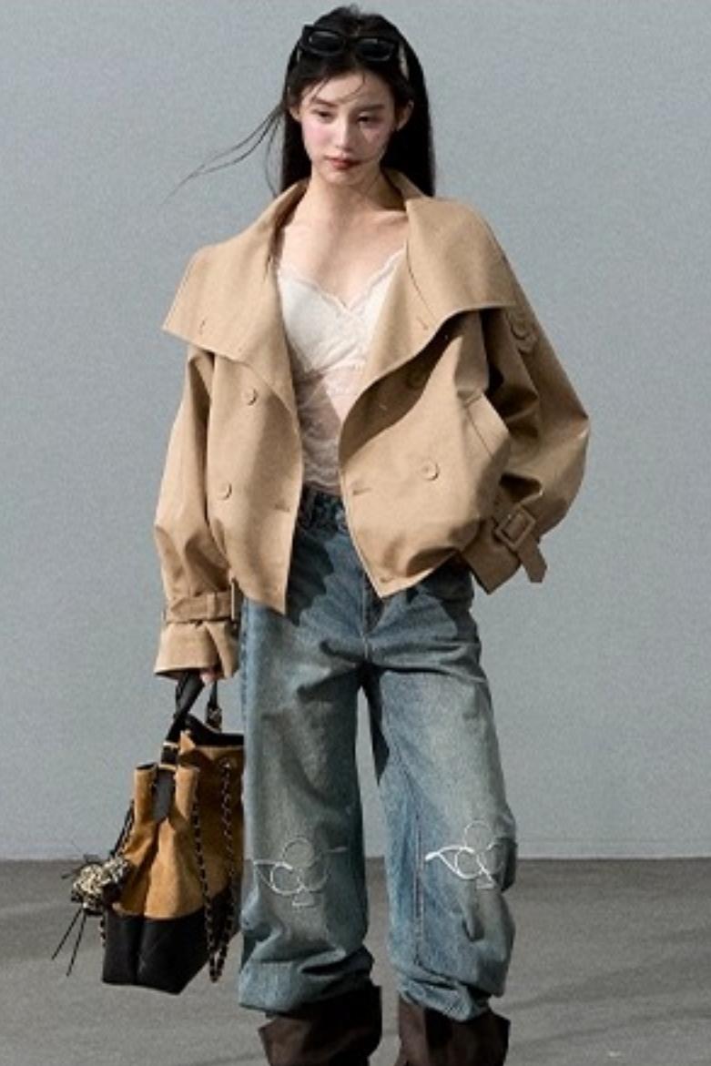 Stand-Up Silhouette Trench Coat