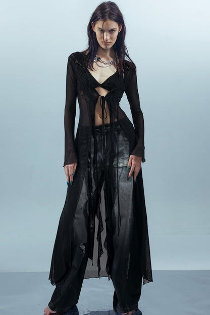 Dreams Beaded Mesh Cardigan