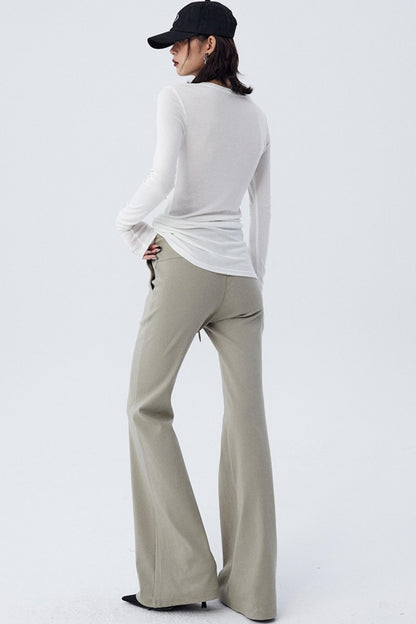 Single-Shoulder Flared Suit Pants Set-Up