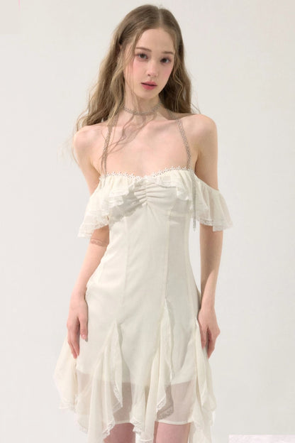Fairy-Like Ruffled Lace Dress
